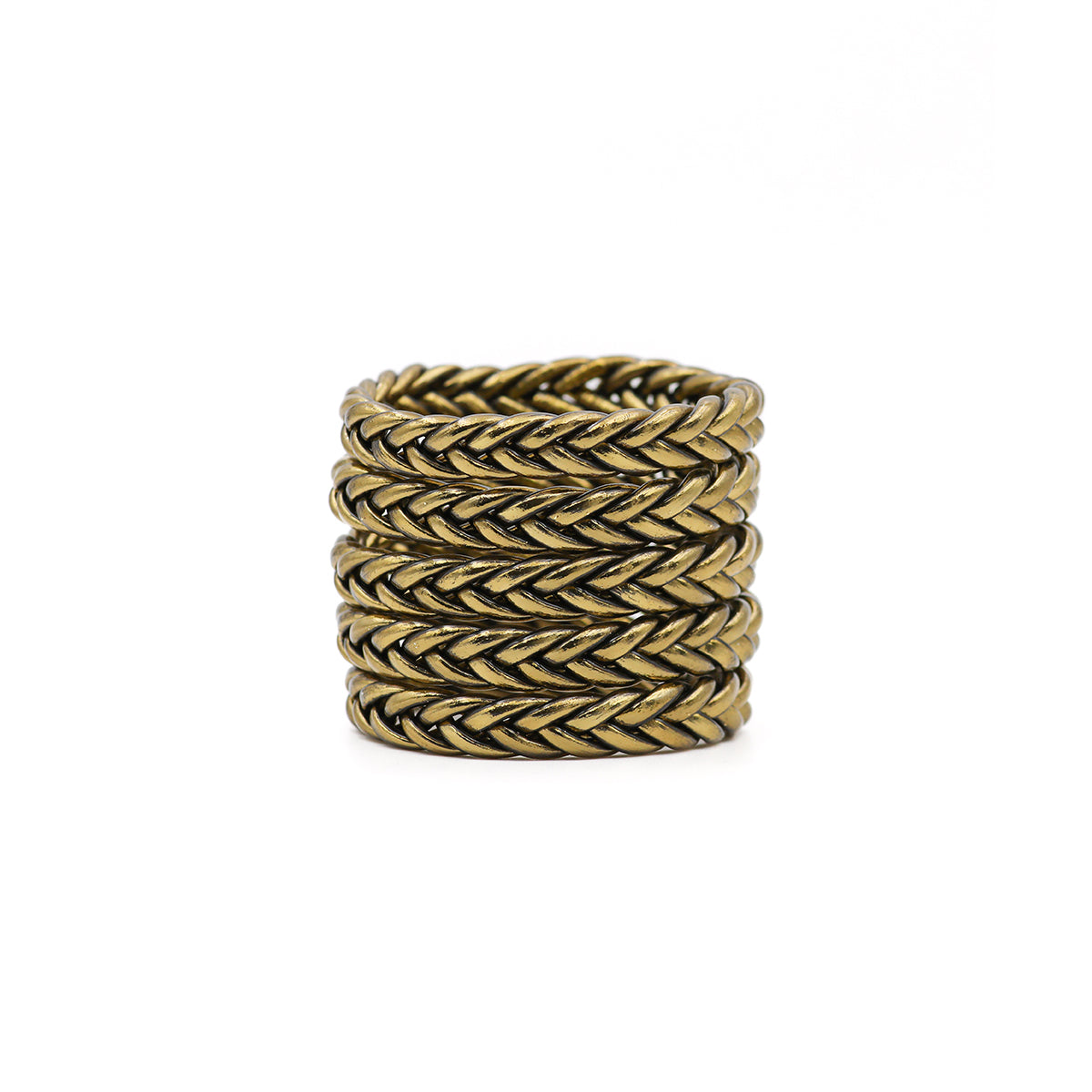 Braid Bangle with Stones